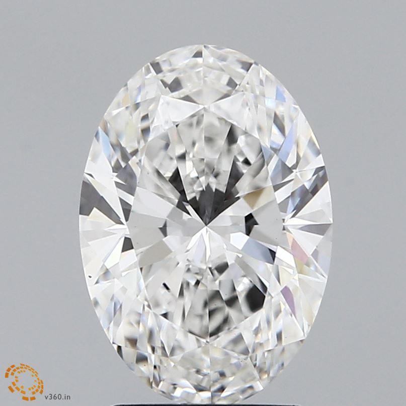 2.51 Carat Oval Lab Diamond with  Cut Diamond in 14KT  view 1
