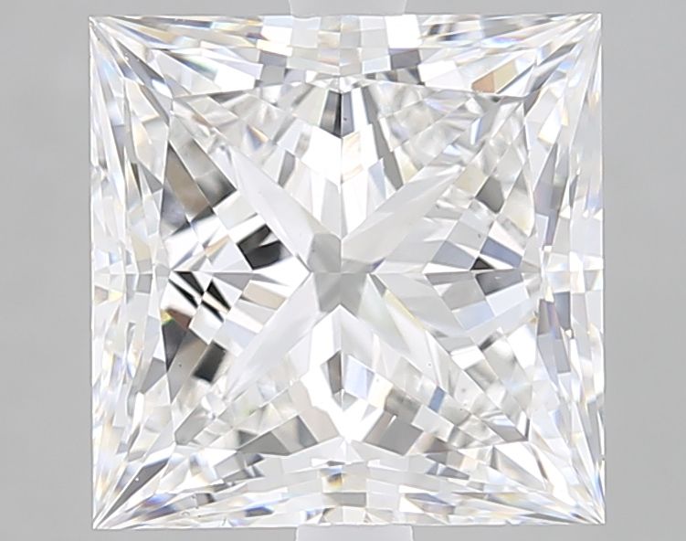 4.99 Carat Princess Lab Diamond with  Cut Diamond in 14KT  view 1
