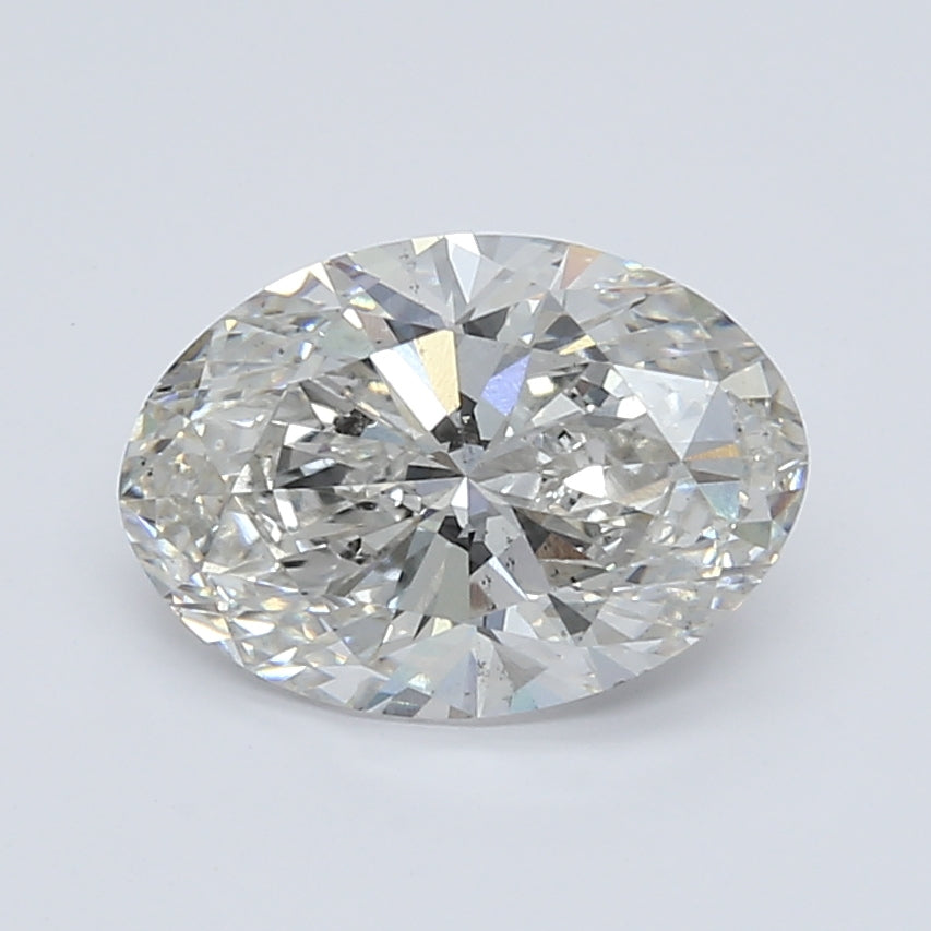 2.59 Carat Oval Lab Diamond with  Cut Diamond in 14KT  view 1
