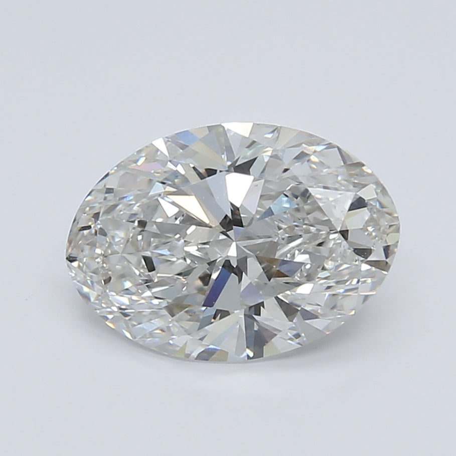 3.05 Carat Oval Lab Diamond with  Cut Diamond in 14KT  view 1
