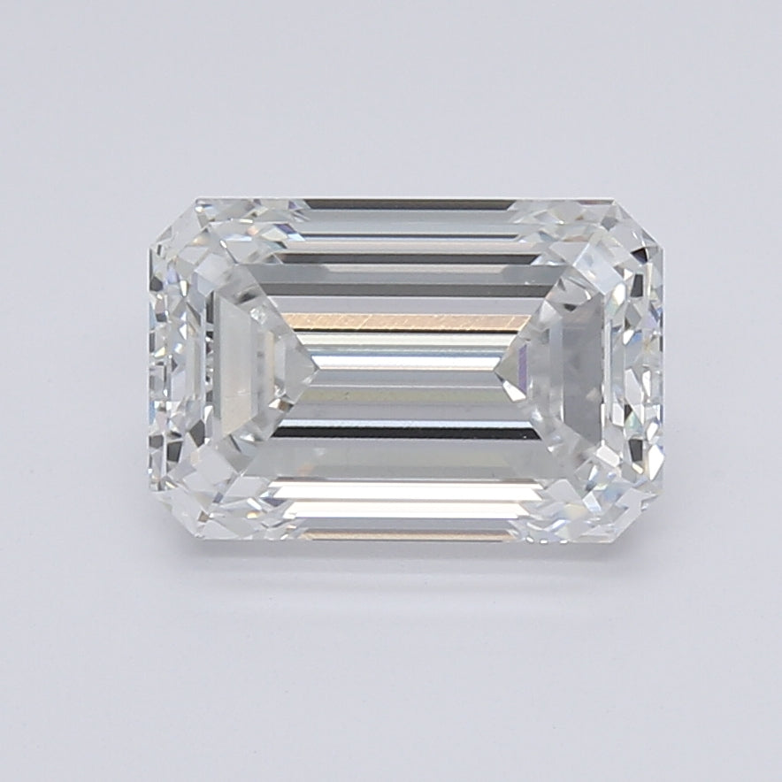2.84 Carat Emerald Lab Diamond with  Cut Diamond in 14KT  view 1
