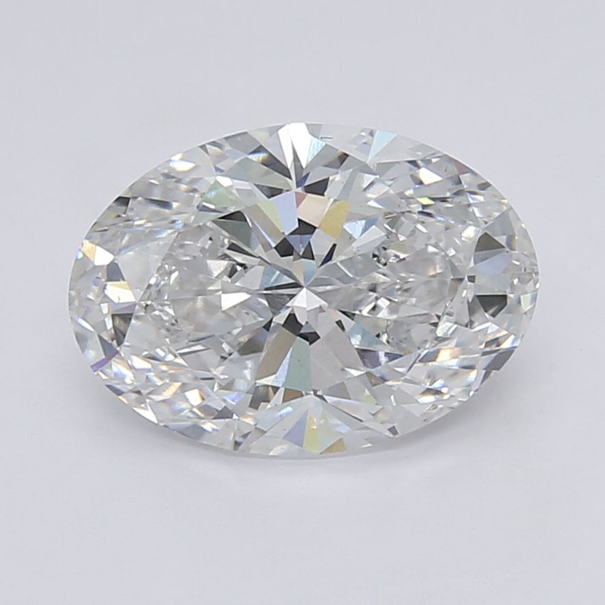 3.09 Carat Oval Lab Diamond with  Cut Diamond in 14KT  view 1
