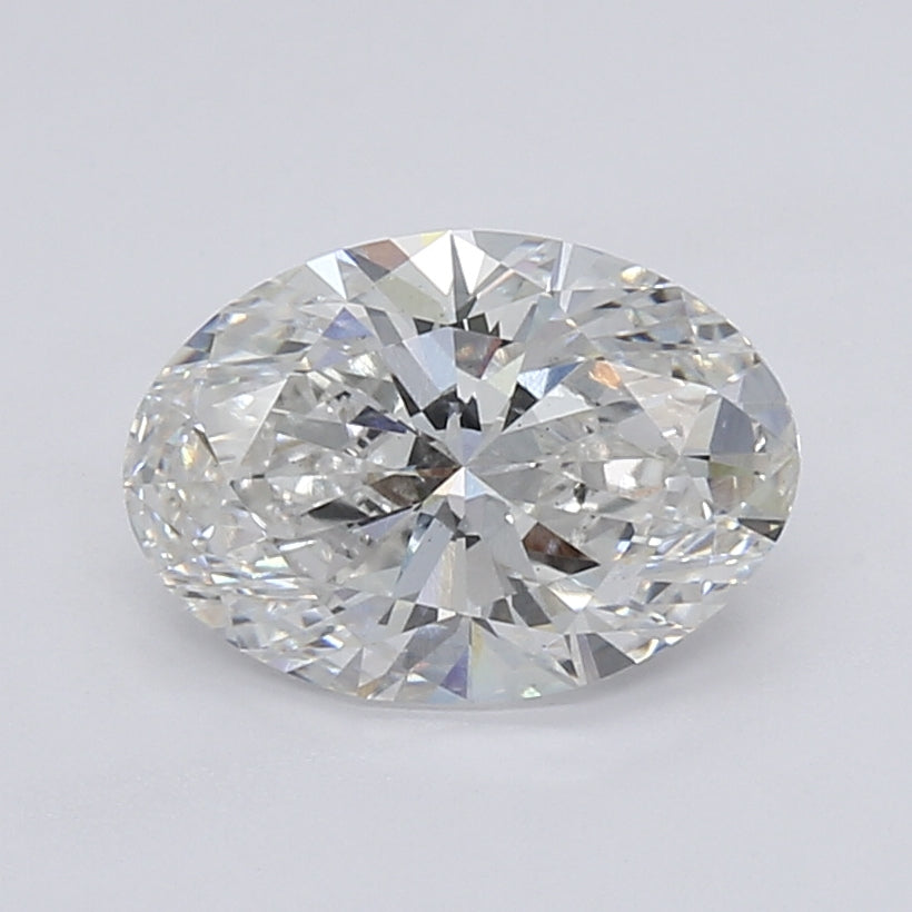 2.1 Carat Oval Lab Diamond with  Cut Diamond in 14KT  view 1
