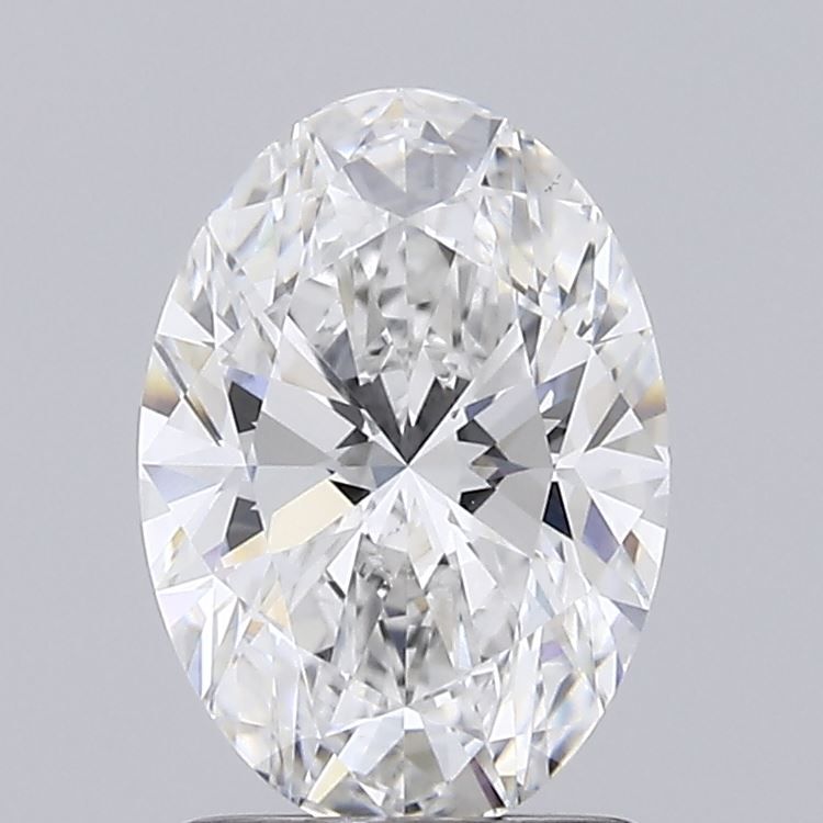 1.6 Carat Oval Lab Diamond with  Cut Diamond in 14KT  view 1
