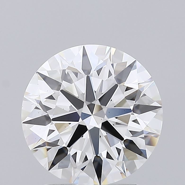 2.4 Carat Round Lab Diamond with  Cut Diamond in 14KT  view 1
