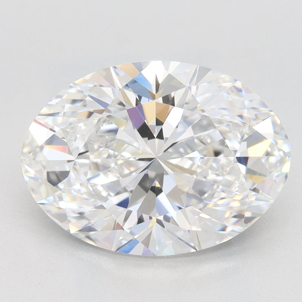 3.25 Carat Oval Lab Diamond with  Cut Diamond in 14KT  view 1
