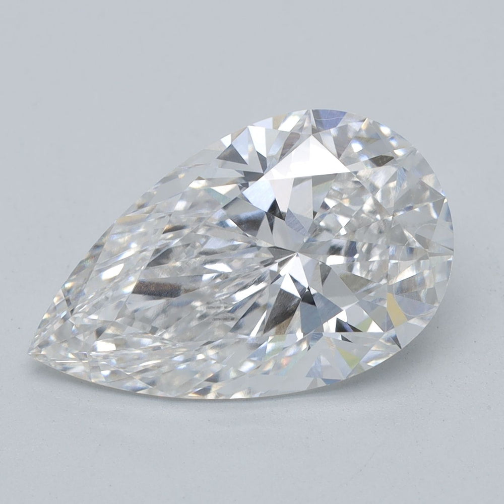 2.93 Carat Pear Lab Diamond with  Cut Diamond in 14KT  view 1

