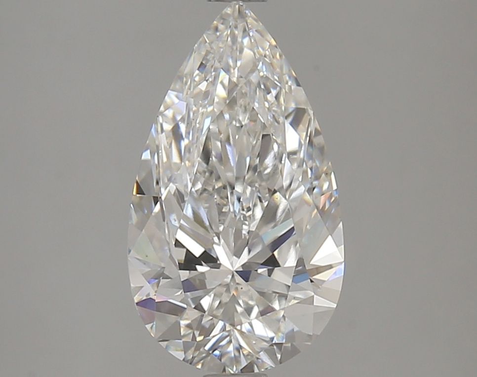 2.56 Carat Pear Lab Diamond with  Cut Diamond in 14KT  view 1
