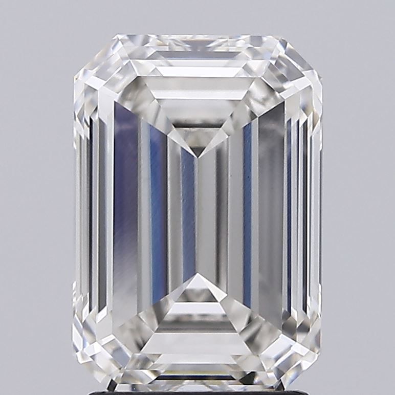2.8 Carat Emerald Lab Diamond with  Cut Diamond in 14KT  view 1
