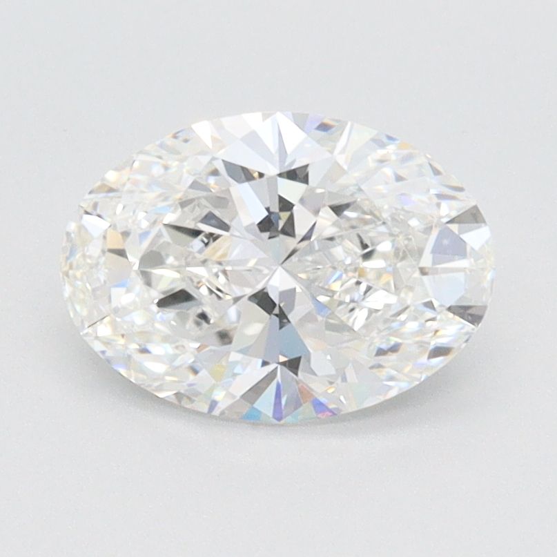 1.25 Carat Oval Lab Diamond with  Cut Diamond in 14KT  view 1
