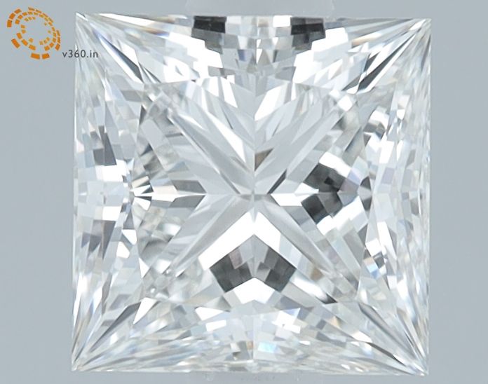 1.11 Carat Princess Lab Diamond with  Cut Diamond in 14KT  view 1
