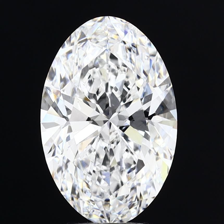 3.4 Carat Oval Lab Diamond with  Cut Diamond in 14KT  view 1
