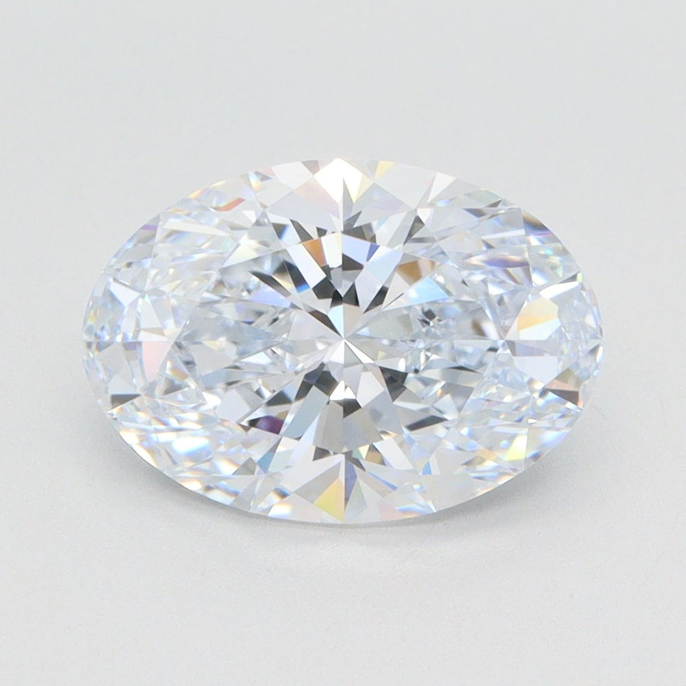 2.8 Carat Oval Lab Diamond with  Cut Diamond in 14KT  view 1

