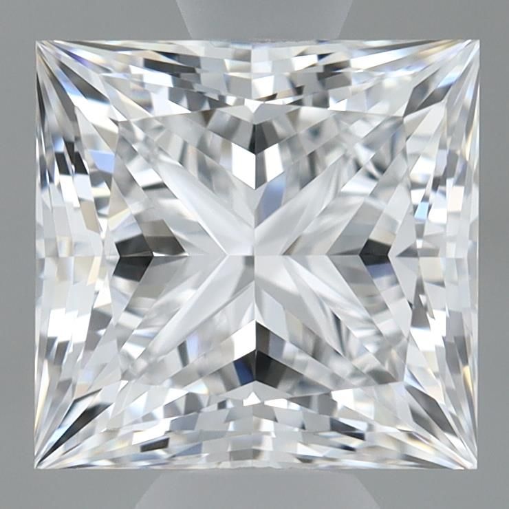 1.51 Carat Princess Lab Diamond with  Cut Diamond in 14KT  view 1
