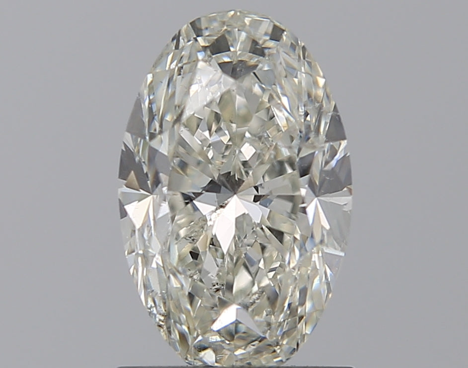 1.5 Carat Oval Natural Diamond with  Cut Diamond in 14KT  view 1
