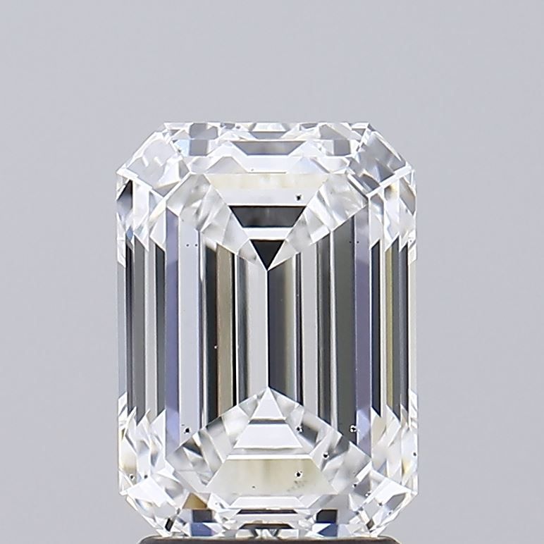 2.54 Carat Emerald Lab Diamond with  Cut Diamond in 14KT  view 1
