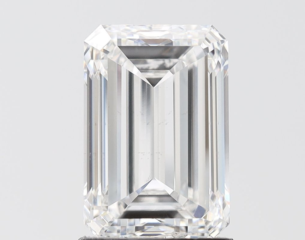 2.5 Carat Emerald Lab Diamond with  Cut Diamond in 14KT  view 1
