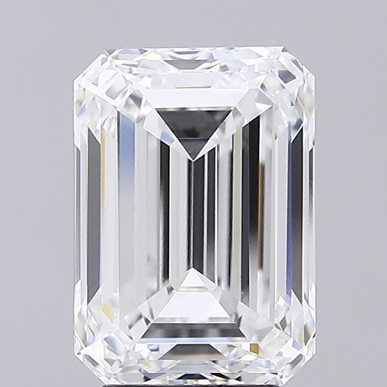 4.69 Carat Emerald Lab Diamond with  Cut Diamond in 14KT  view 1
