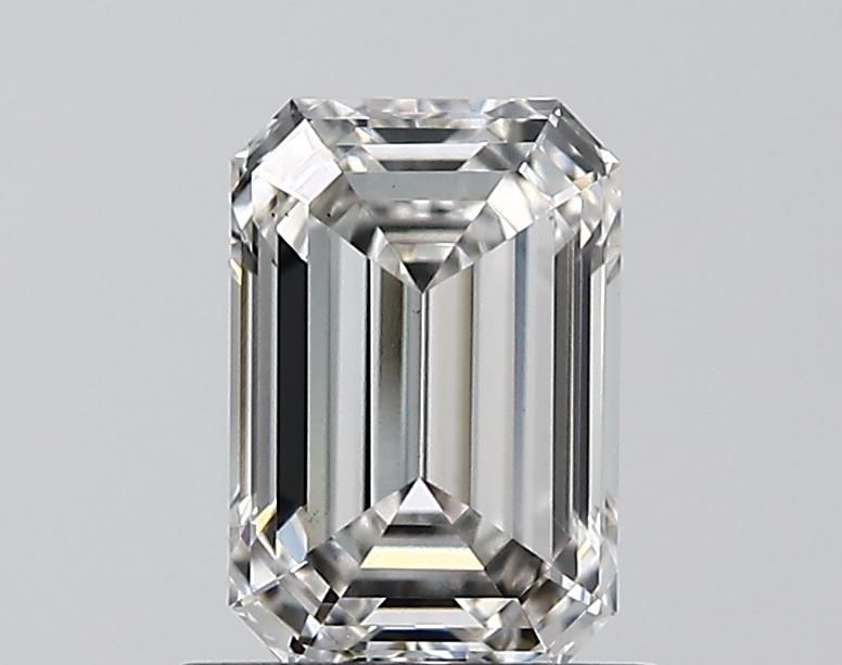 1.04 Carat Emerald Lab Diamond with  Cut Diamond in 14KT  view 1
