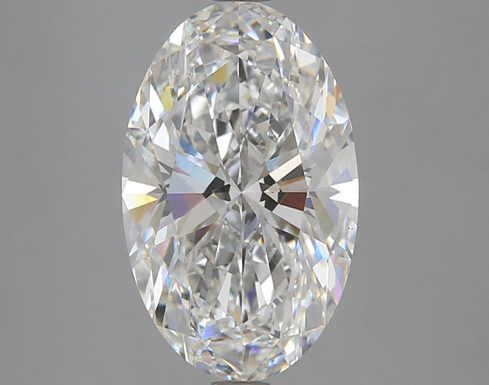 3.89 Carat Oval Lab Diamond with  Cut Diamond in 14KT  view 1
