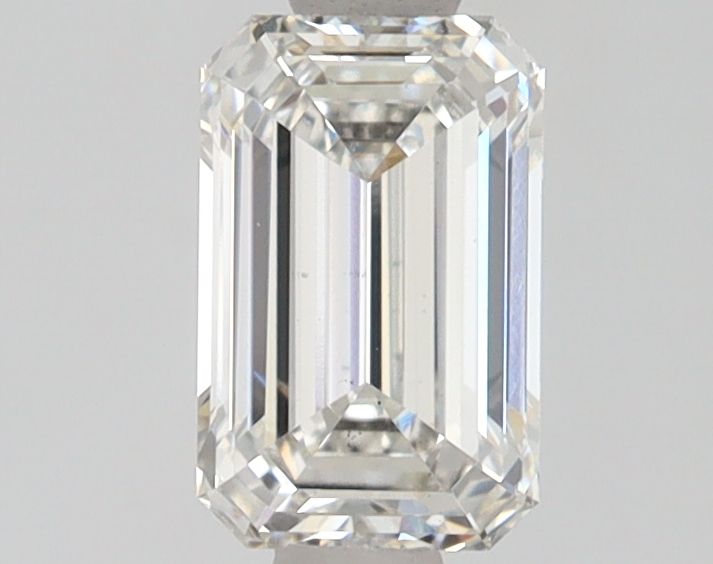 1.03 Carat Emerald Lab Diamond with  Cut Diamond in 14KT  view 1
