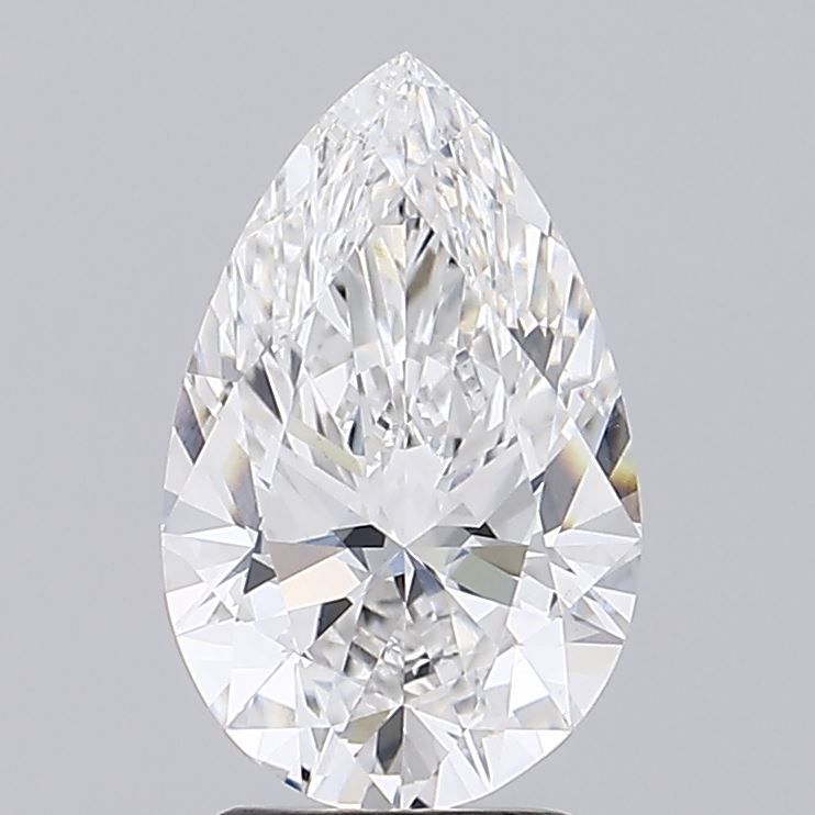 2.79 Carat Pear Lab Diamond with  Cut Diamond in 14KT  view 1
