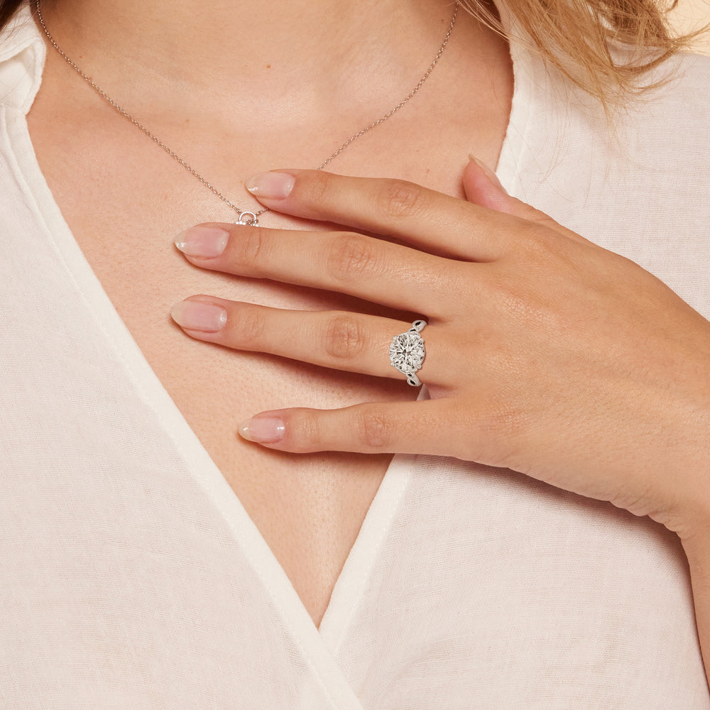 Model Wearing Striking Vintage Entwined Ring view