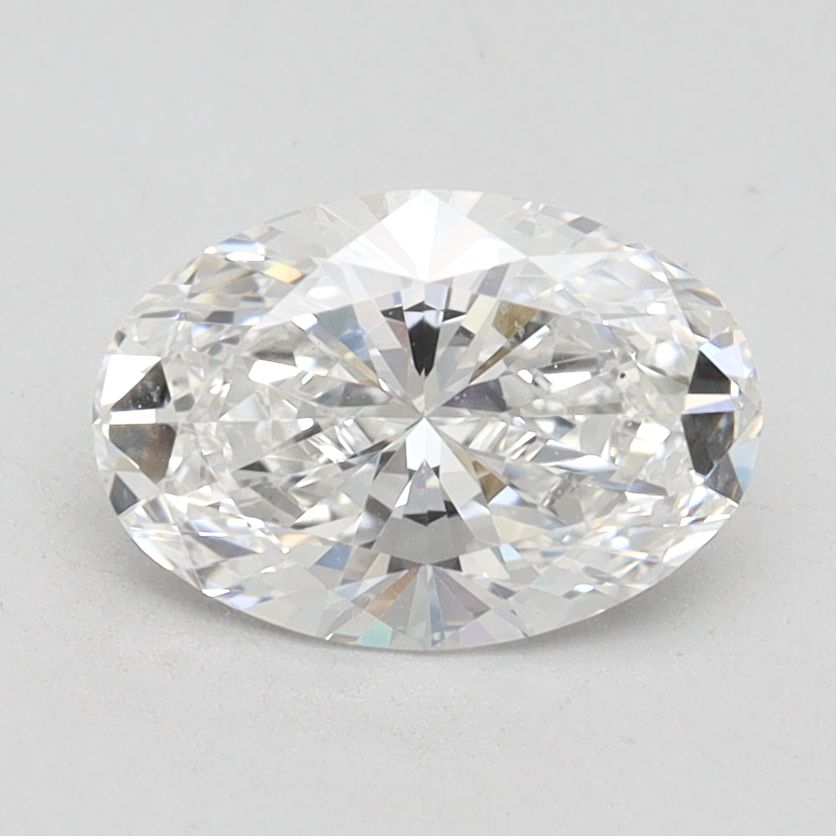 1.36 Carat Oval Lab Diamond with  Cut Diamond in 14KT  view 1

