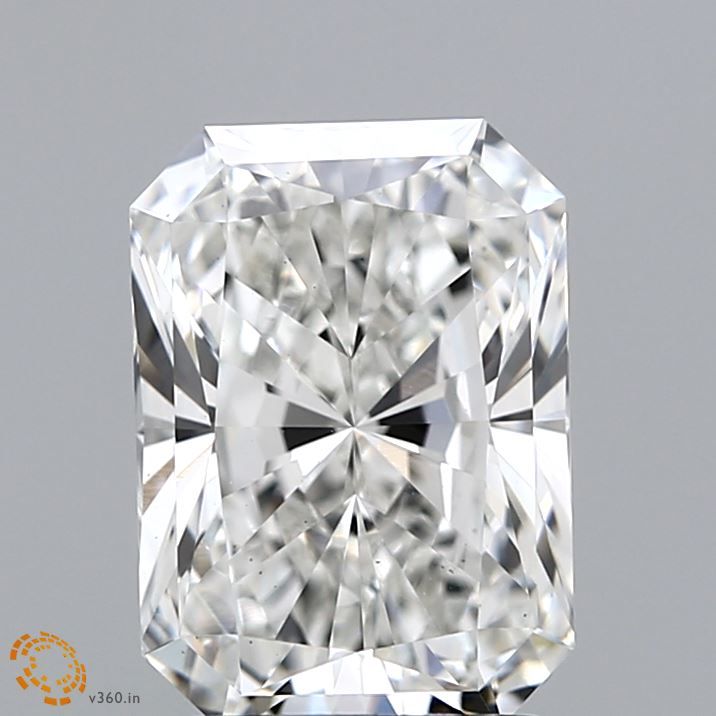 2.5 Carat Radiant Lab Diamond with  Cut Diamond in 14KT  view 1
