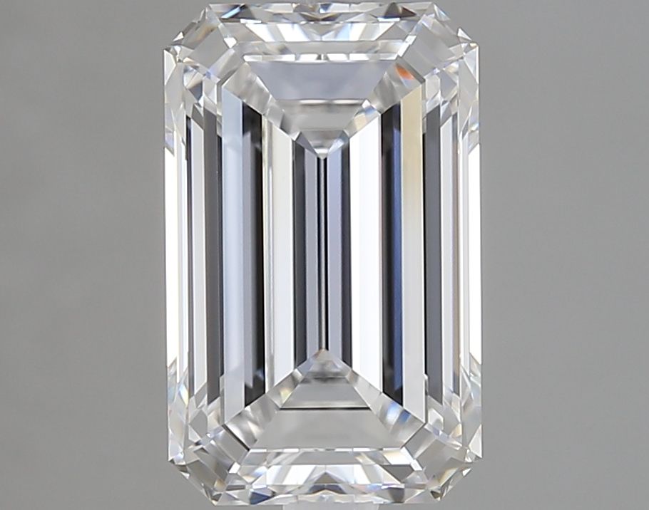 3.03 Carat Emerald Lab Diamond with  Cut Diamond in 14KT  view 1
