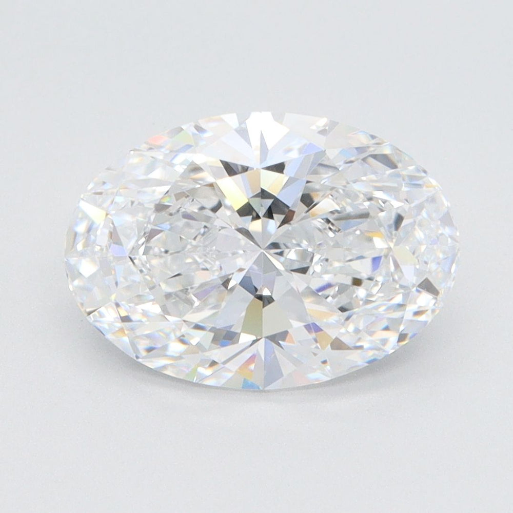 2.66 Carat Oval Lab Diamond with  Cut Diamond in 14KT  view 1

