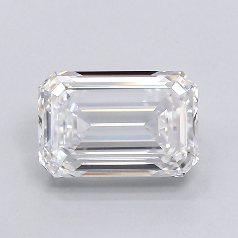 3.15 Carat Emerald Lab Diamond with  Cut Diamond in 14KT  view 1
