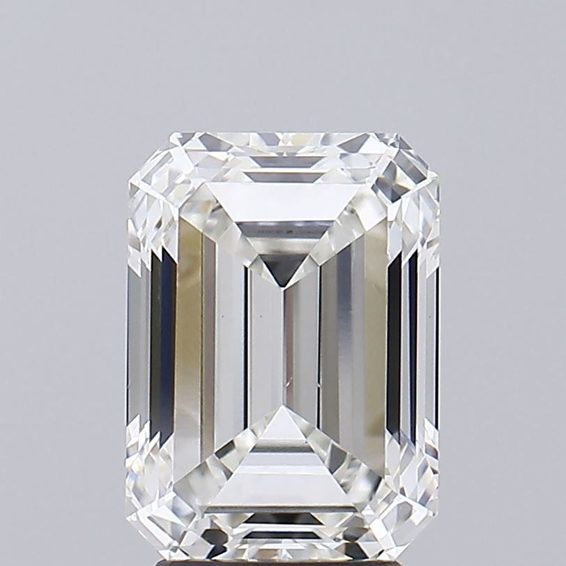 3.26 Carat Emerald Lab Diamond with  Cut Diamond in 14KT  view 1
