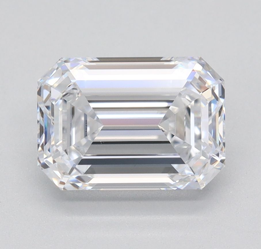 1.52 Carat Emerald Lab Diamond with  Cut Diamond in 14KT  view 1
