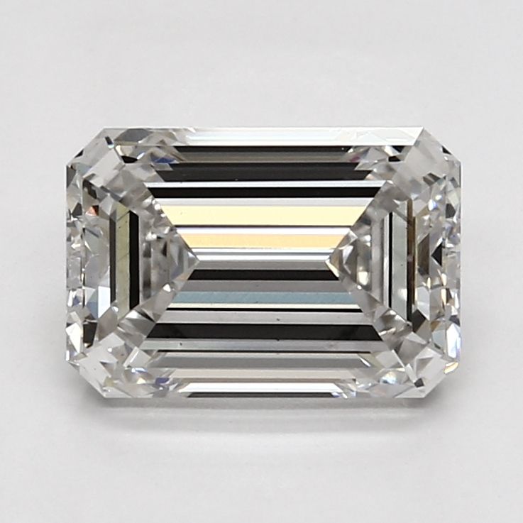 2.82 Carat Emerald Lab Diamond with  Cut Diamond in 14KT  view 1
