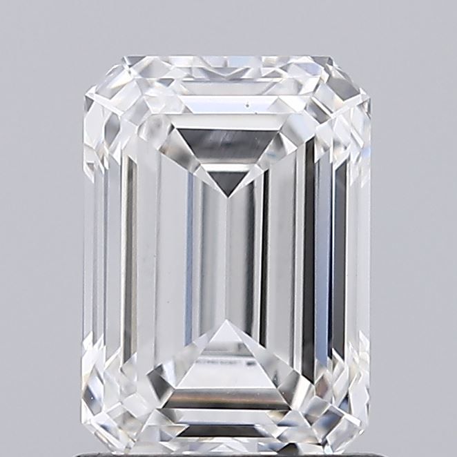 1.18 Carat Emerald Lab Diamond with  Cut Diamond in 14KT  view 1
