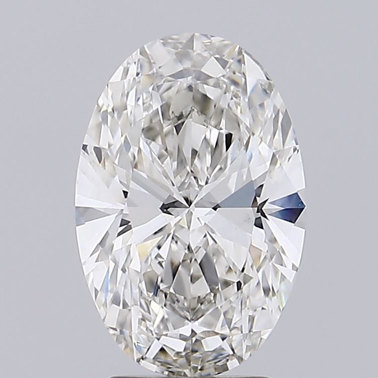 3.5 Carat Oval Lab Diamond with  Cut Diamond in 14KT  view 1

