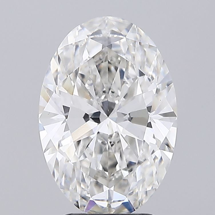 3.22 Carat Oval Lab Diamond with  Cut Diamond in 14KT  view 1
