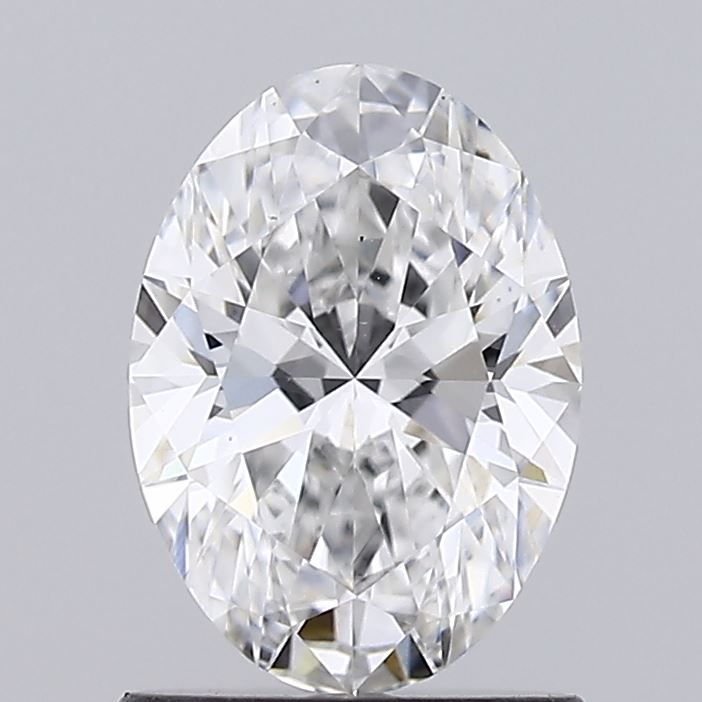 1.0 Carat Oval Lab Diamond with  Cut Diamond in 14KT  view 1

