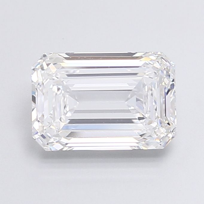 3.0 Carat Emerald Lab Diamond with  Cut Diamond in 14KT  view 1
