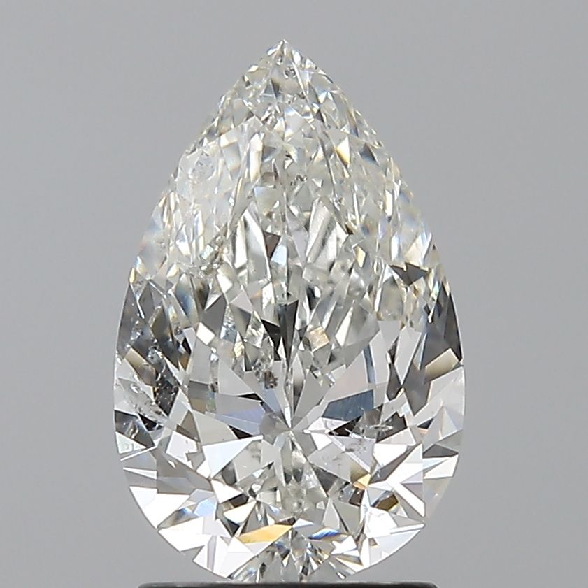 2.01 Carat Pear Natural Diamond with  Cut Diamond in 14KT  view 1
