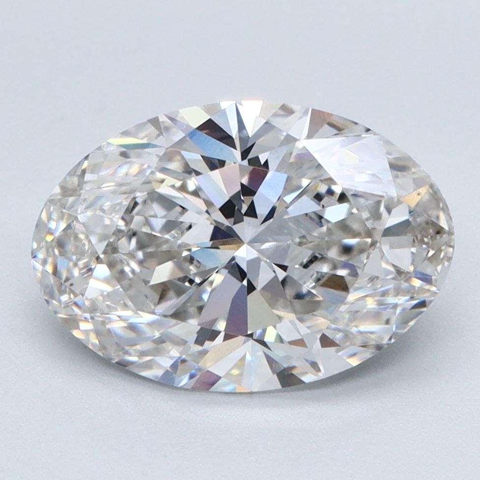 2.62 Carat Oval Lab Diamond with  Cut Diamond in 14KT  view 1
