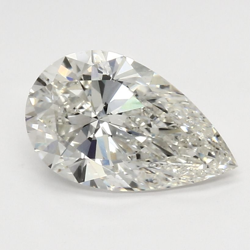 2.38 Carat Pear Lab Diamond with  Cut Diamond in 14KT  view 1
