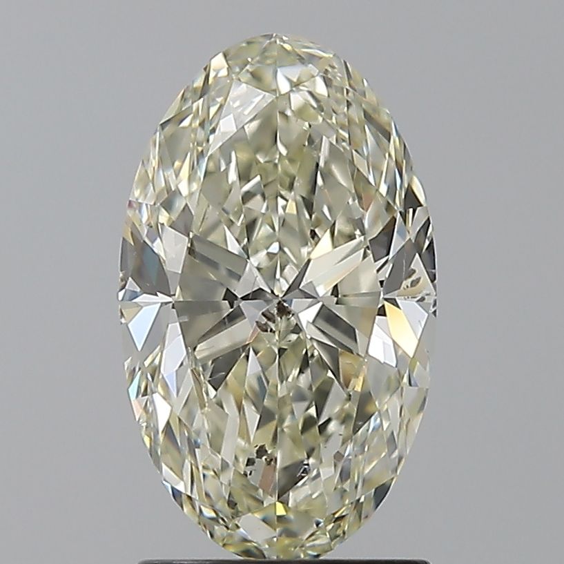 2.01 Carat Oval Natural Diamond with  Cut Diamond in 14KT  view 1
