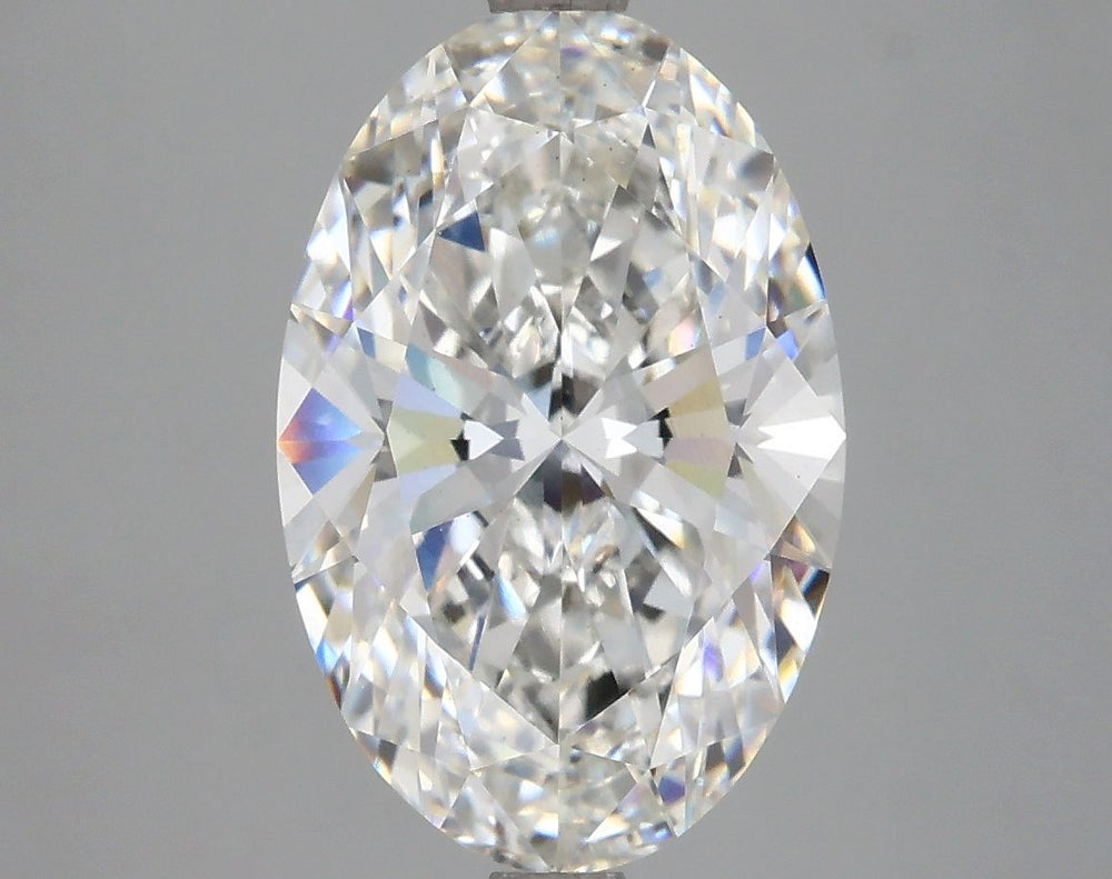 3.91 Carat Oval Lab Diamond with  Cut Diamond in 14KT  view 1
