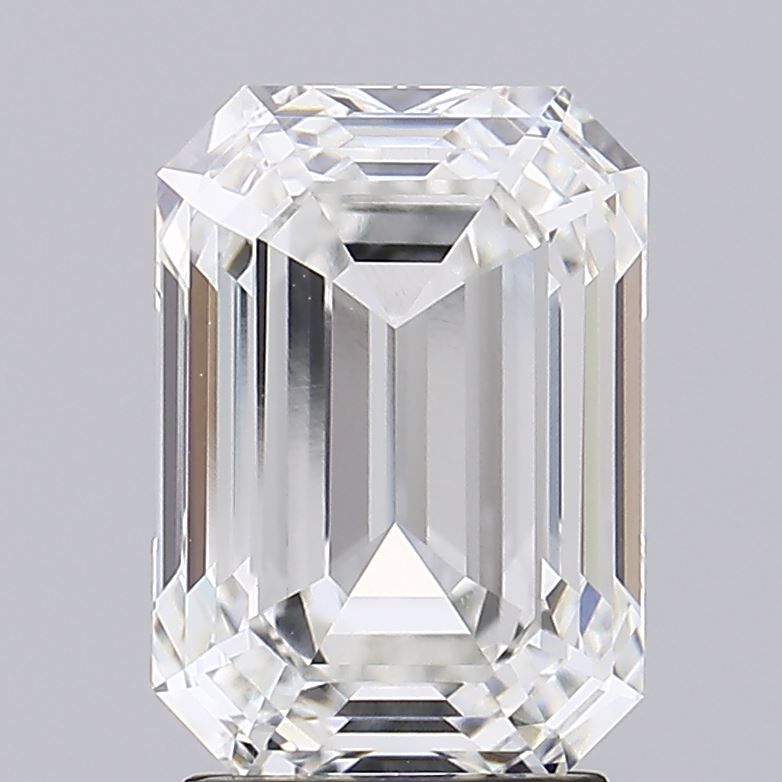 3.31 Carat Emerald Lab Diamond with  Cut Diamond in 14KT  view 1

