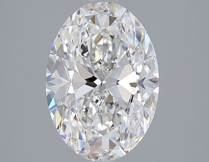 3.01 Carat Oval Lab Diamond with  Cut Diamond in 14KT  view 1
