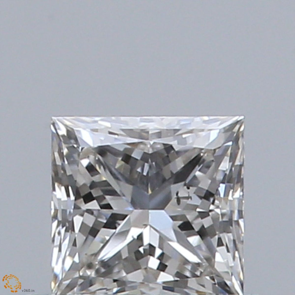 0.51 Carat Princess Natural Diamond with  Cut Diamond in 14KT  view 1
