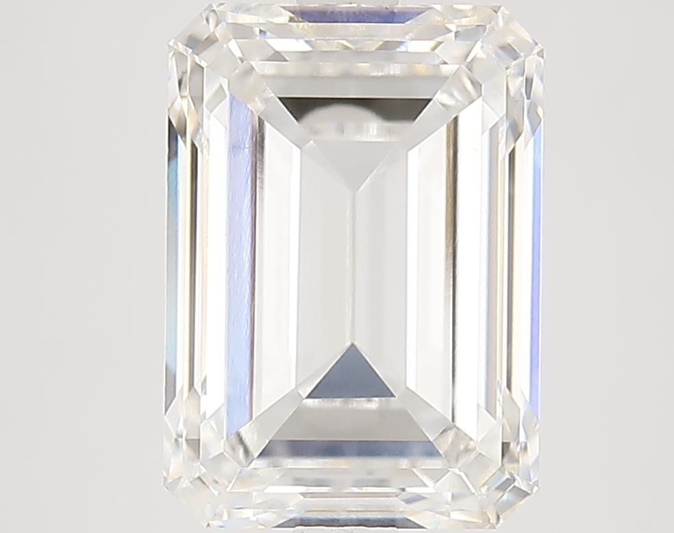 5.01 Carat Emerald Lab Diamond with  Cut Diamond in 14KT  view 1
