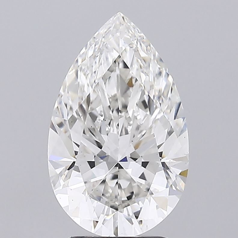 3.02 Carat Pear Lab Diamond with  Cut Diamond in 14KT  view 1

